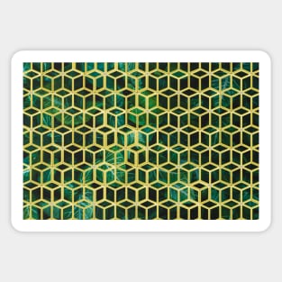 yellow cubes on green Design 1 Sticker